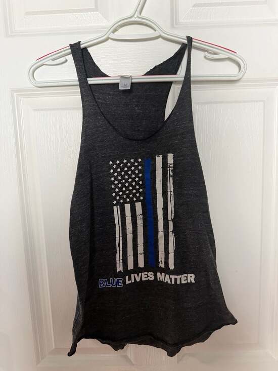Alternative Apparel Tops - Womens Black US Flag Racerback Thin Blue Line Support the Police Tank Top